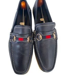 -Men's Gucci Navy Boat Shoes Size 8
